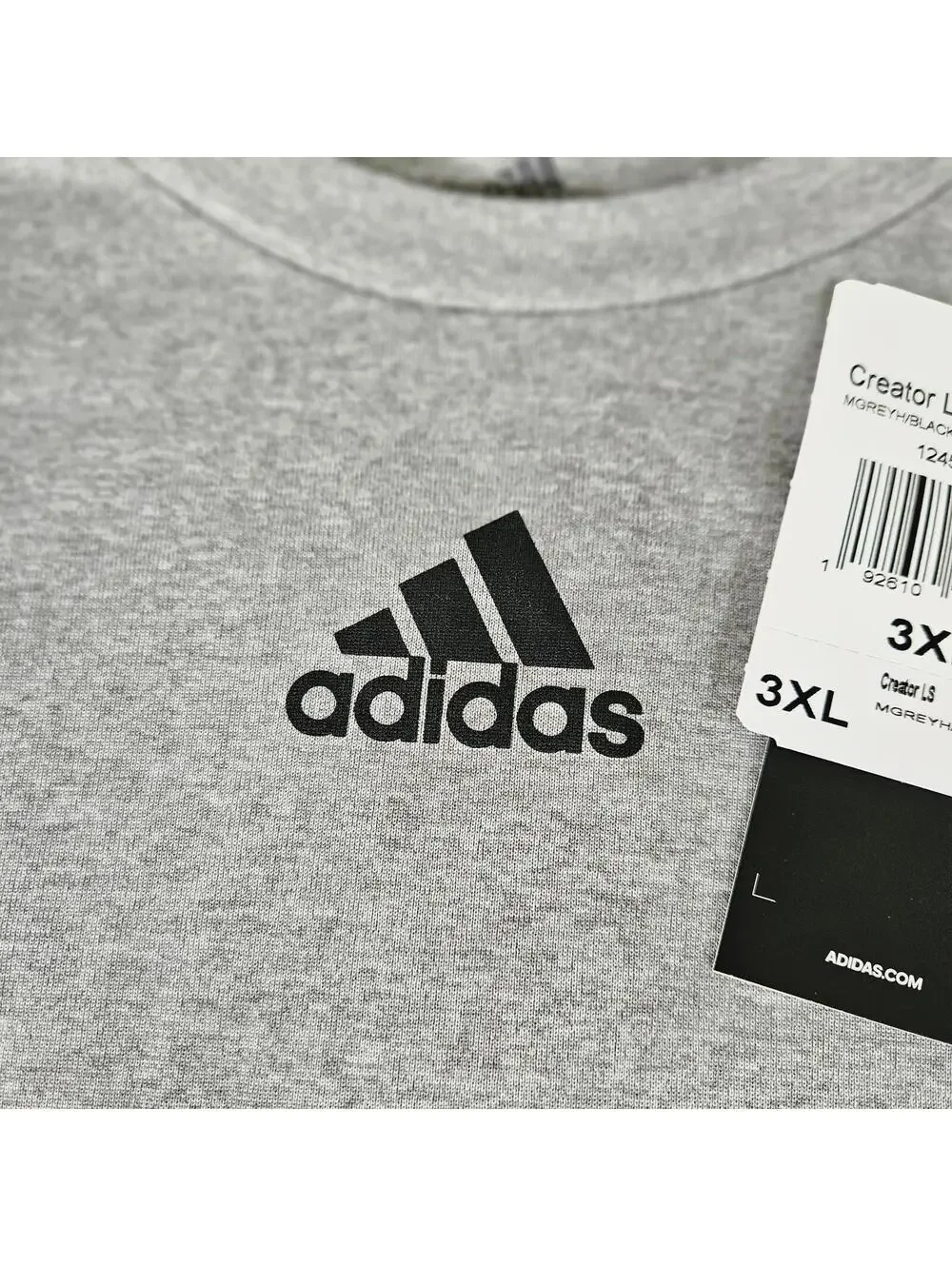 Adidas Creator LS Men’s 3XL Gray Long Sleeve Athletic Performance Shirt NWT